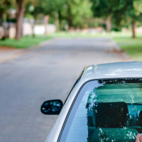 A car parked on the side of the road
