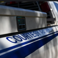 Side of patrol vehicle showing it's logo.
